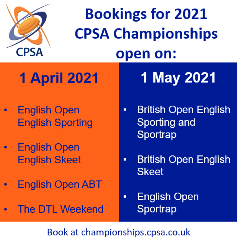 Championship Booking Dates